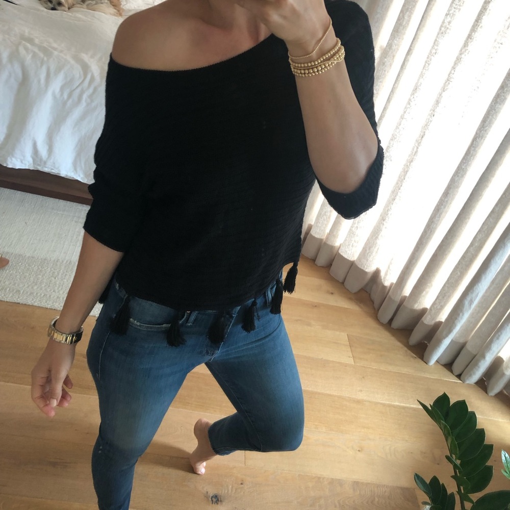 L’agence black off the shoulder sweater, XS